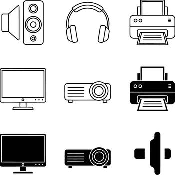 Computer and electronics icons vector