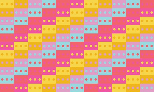 A colorful pattern with dots and squares vector