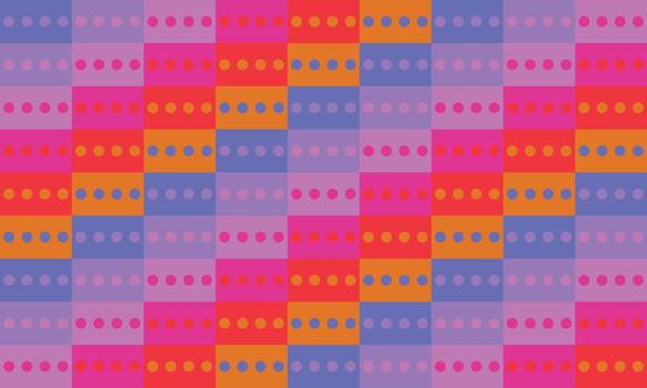 A colorful pattern with squares and dots vector