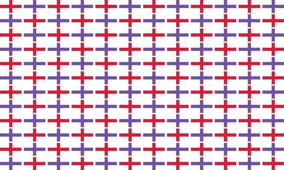 A red and purple cross pattern on a white background vector