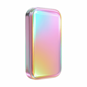 holografiska regnbågsskimrande rektangulär objekt med avrundad hörn isolerat på transparent bakgrund png