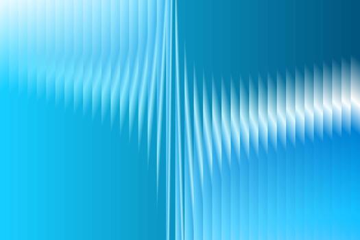 Vibrant Abstract Background with Cyan Blue Gradient and Central Liquid Wave Distortion Over Vertical Strips vector
