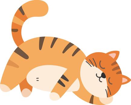 Sleepy Tabby Cat Dreams of Sunshine and Catnip vector