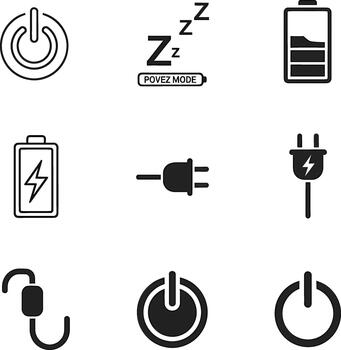un colección de poder y batería relacionado íconos vector