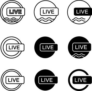 Collection of Minimalist Live Broadcast Indicators vector