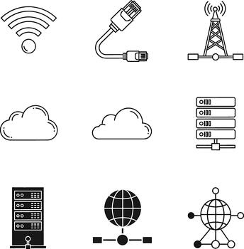 Digital Connections and Network Symbols vector