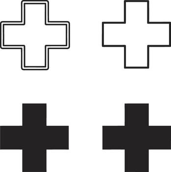 Cross Variations Simplified Graphic Representations vector