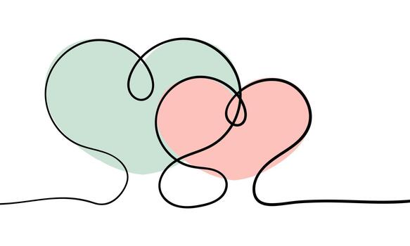 a heart background with a design of two hearts on white background vector