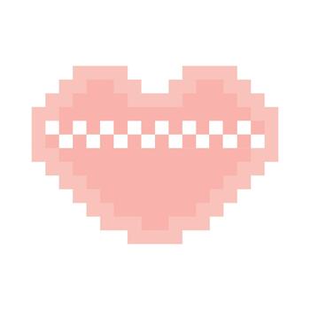 split heart design with pixel theme vector