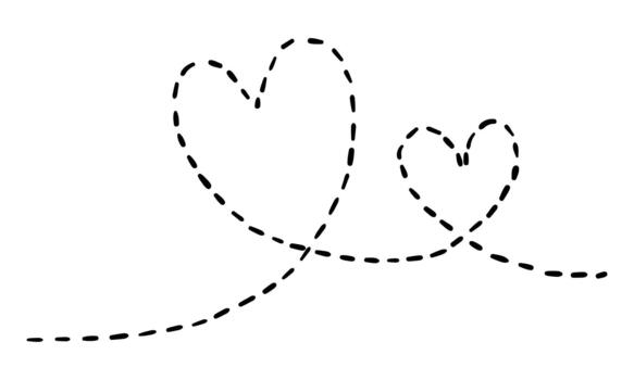 heart background in dotted line style free version vector