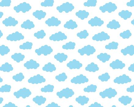 Blue clouds on white isolated background. Pattern in flat style. vector