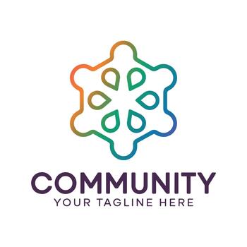 Community logo design created using the corel draw vector