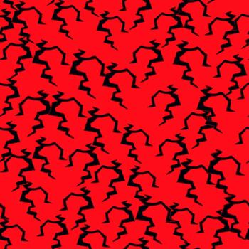 Abstract red geometric pattern with black jagged lines, modern design vector