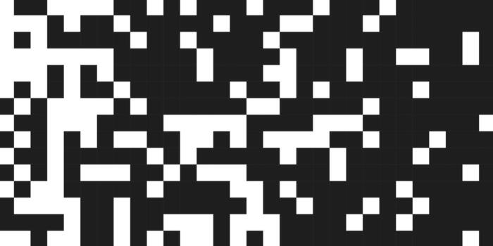 Abstract geometric black and white pattern pixelated blocks grid, modern mosaic square texture art background vector