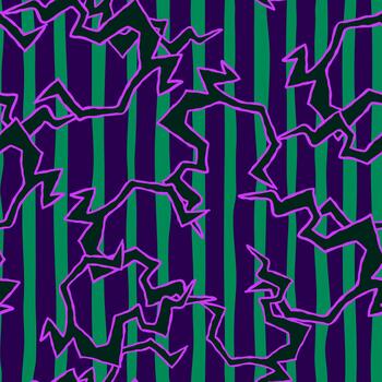 Abstract pattern geometric lines and shapes with vibrant violet, green background dynamic modern design vector