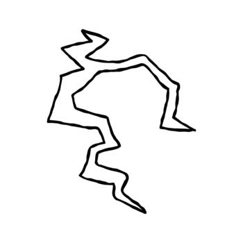 Abstract zigzag line design on white background representing creativity vector