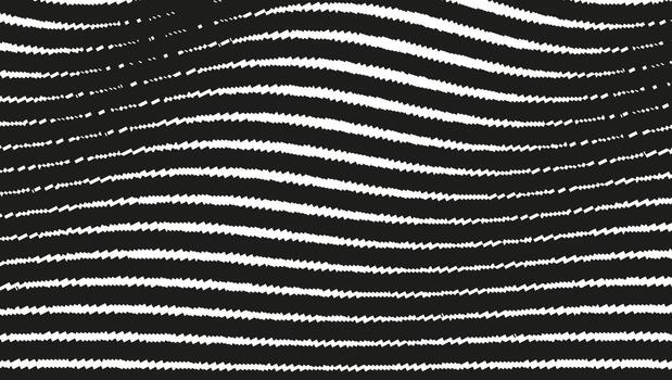 Wavy black and white abstract lines background monochrome pattern, modern geometric texture design vector
