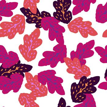 vistoso hoja modelo en vibrante otoño paleta moderno resumen follaje diseño para animado antecedentes vector