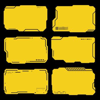 Hola tecnología marco enterrar cara cyberpunk estilo diseño elemento. tecnología ciencia ficción diseño vector