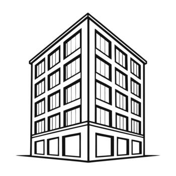 Minimalist skyscraper outline building architecture vector
