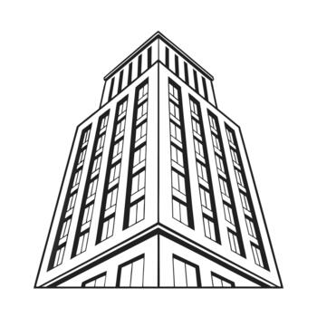 alto geométrico edificio contorno rascacielos arquitectura vector