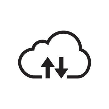 Cloud Data Transfer and Synchronization Icon vector