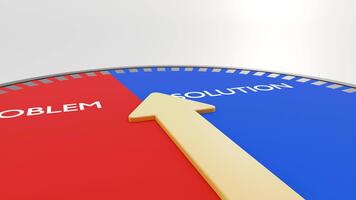 A barometer's features as a metaphor for life or a situation, framing moving arrow as the key choice between solution and problem video