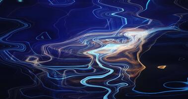 Glowing, smoothly flowing contours create an abstract map or organic pattern. Seamless looping animation. The dynamic texture with a glowing effect creates an atmosphere of fantasy and magic.1116 video