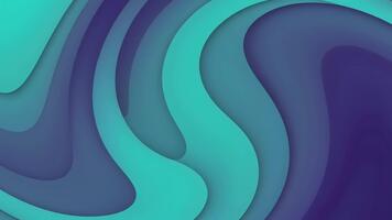 Dynamic abstract background featuring smooth, undulating layers of vibrant teal and deep purple, creating a fluid, modern digital art wave pattern video