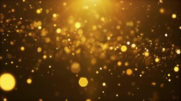 gyllene ljus partikel effekt abstrakt bakgrund med lysande bokeh för mångsidig tillämpningar video