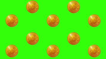 Bitcoin Muster auf hell Grün Hintergrund video