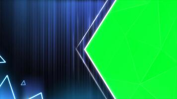 rörelse grafik mall med neon trianglar och dubbel grön skärm ramar för hastighet Nyheter rubriker och kreativ animering projekt video