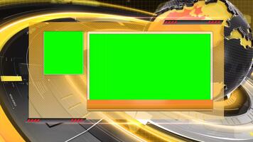 uitzending sjabloon met groen scherm voor nieuws en weer verslag doen van grafiek aanpasbare ontwerp element, nieuws studio krantenkoppen sjabloon met twee groen scherm kaders voor nieuws omroep video