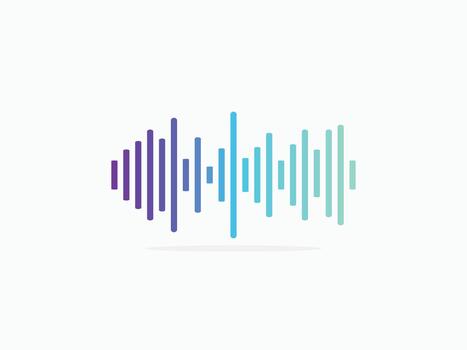 digital audio igualada barras icono. moderno sonido ola gráfico con vibrante degradado colores para música, grabación, o voz reconocimiento aplicaciones vector