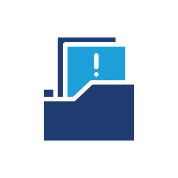 Folder with exclamation mark colored icon design good for web or mobile app vector