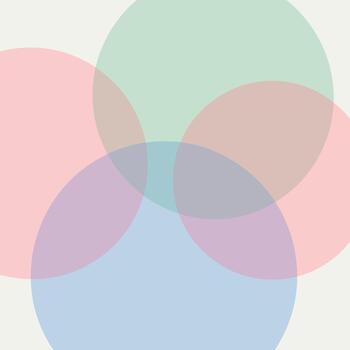 Overlapping translucent circles in pastel colors. abstract design and concept. vector