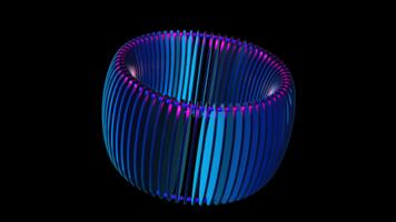 3d resumen iridiscente cilindro formas animación con vistoso brillante degradado en negro antecedentes video