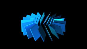 färgrik regnbågsskimrande 3d cylindrar animering med skinande lutning och abstrakt rörelse på svart bakgrund video