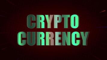 kryptovaluta skinande gyllene text animering med neon färgrik ljus flimmer och skakning på lutning bakgrund video