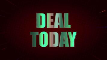 transactie vandaag glimmend gouden tekst animatie met neon kleurrijk licht flikkeren en beven Aan helling achtergrond video