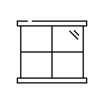 A window with a square window frame on it vector