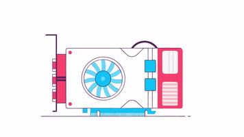 moderne graphique carte. animation de ordinateur graphique carte opération, alpha canaliser. dessin animé video