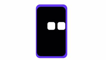 ai assistent på en smartphone. animering av en robot assistent på en telefon, alfa kanal. tecknad serie video