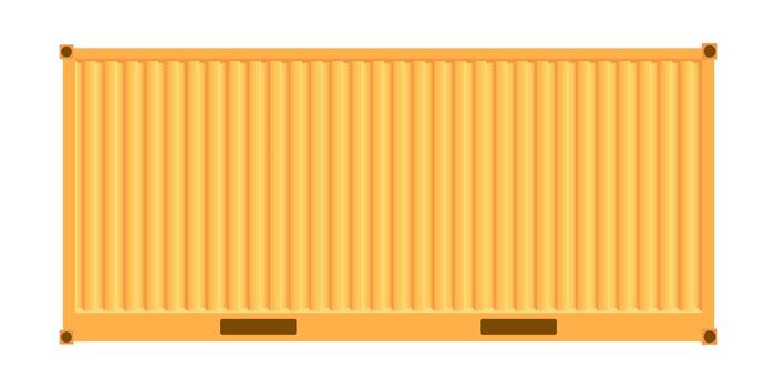 amarillo carga envase aislado en blanco antecedentes. Envío envase. carga envase lado ver vector