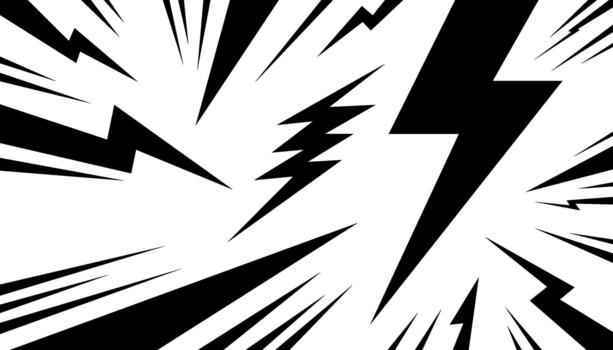 Power and Energy Flash Icons Set Minimal Lightning Design vector