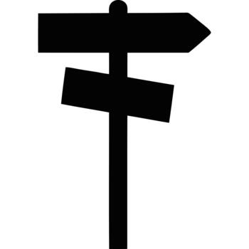 Signpost Silhouette Directional Guidance and Wayfinding Icon vector