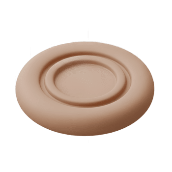 3D Rendered Circular Object with Concentric Rings in a Smooth Matte Beige Finish Isolated on Transparent Background png