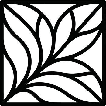 estilizado hoja modelo en cuadrado marco vector