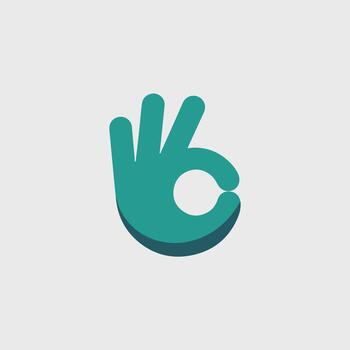a hand with a number on it in a green color vector