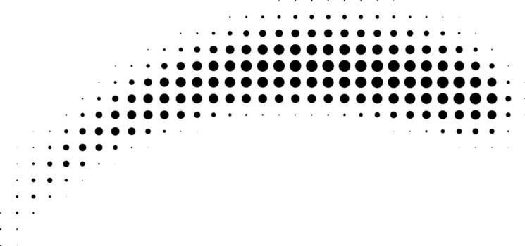 Halftone dot pattern creating an abstract curve vector